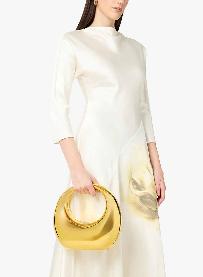 Gold Glass Like Metallic  Statement Bag