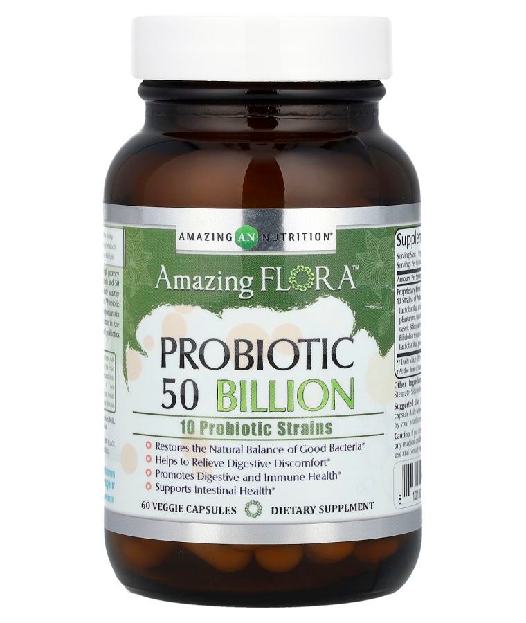 Amazing Nutrition Amazing Flora™ Probiotic 50 Billion 60 Veggie Capsules