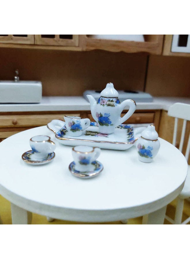 Food And Play Model Doll Room Ceramic Mini Coffee Set Tea Set Teacup Dollhouse Children Play House Toys-Color:Iron Wire Lotus  - Image 2