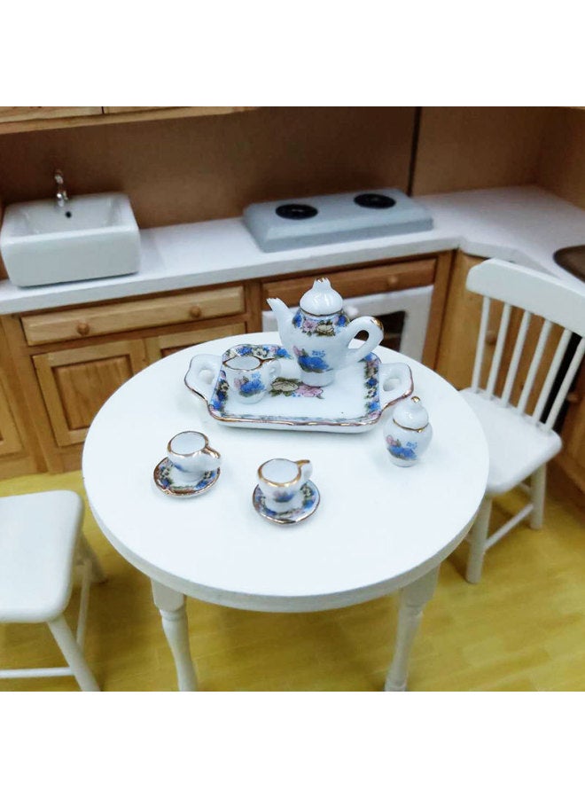 Food And Play Model Doll Room Ceramic Mini Coffee Set Tea Set Teacup Dollhouse Children Play House Toys-Color:Iron Wire Lotus  - Image 3