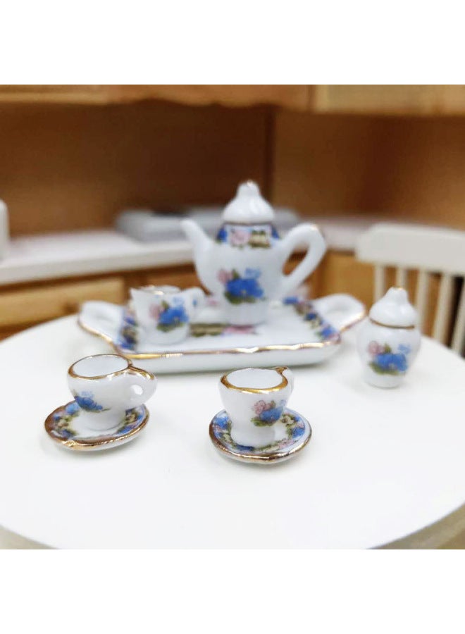 Food And Play Model Doll Room Ceramic Mini Coffee Set Tea Set Teacup Dollhouse Children Play House Toys-Color:Iron Wire Lotus  - Image 4
