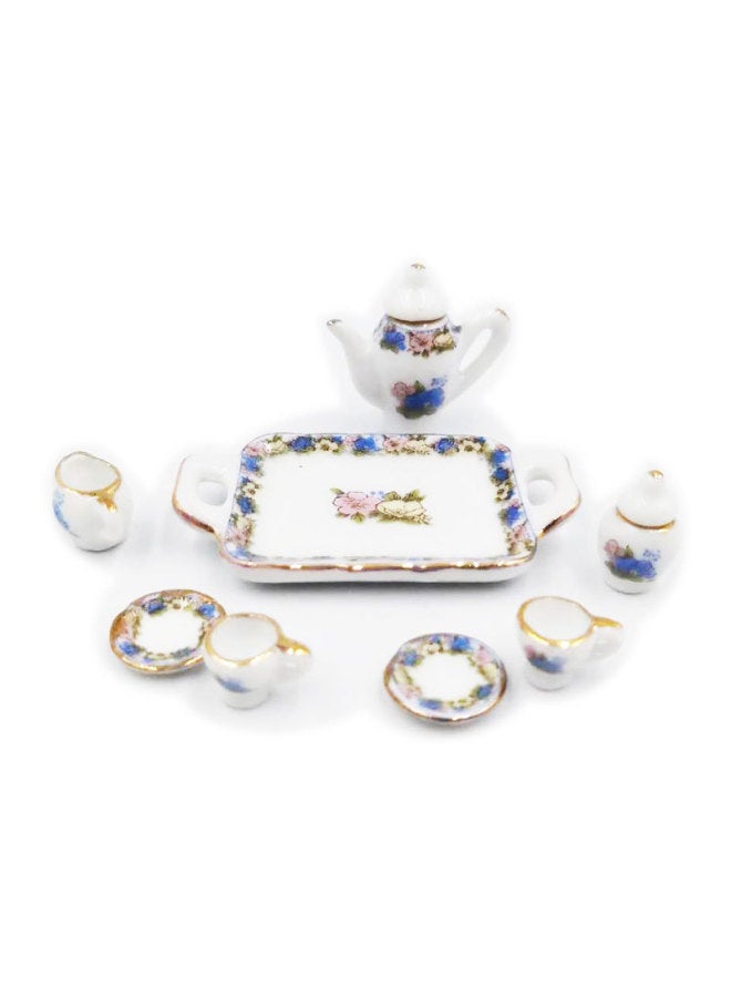Food And Play Model Doll Room Ceramic Mini Coffee Set Tea Set Teacup Dollhouse Children Play House Toys-Color:Iron Wire Lotus  - Image 5