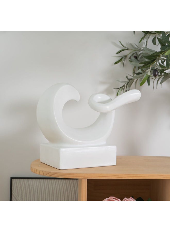 DANUBE HOME Liana Stoneware Abstract  Decorative Vase, Modern Minimalist Stoneware Accent Piece for Home Decor, Stylish Centerpiece for Living Room, Bedroom, or Office White 40X19X30Cm - Image 1