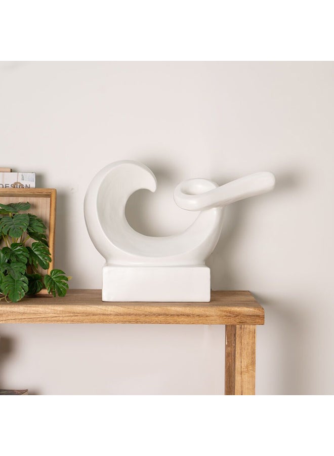 DANUBE HOME Liana Stoneware Abstract  Decorative Vase, Modern Minimalist Stoneware Accent Piece for Home Decor, Stylish Centerpiece for Living Room, Bedroom, or Office White 40X19X30Cm - Image 4