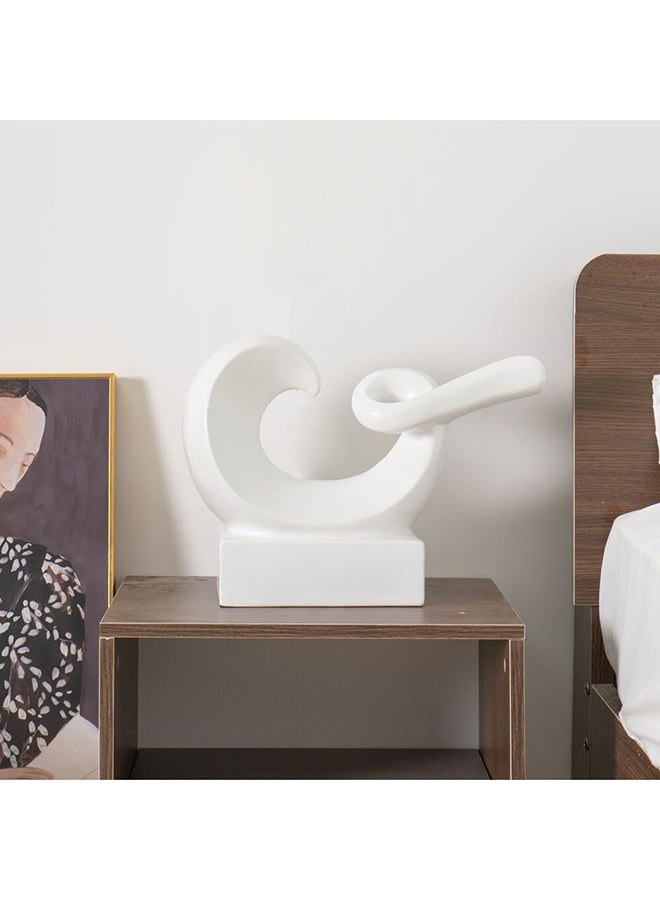 DANUBE HOME Liana Stoneware Abstract  Decorative Vase, Modern Minimalist Stoneware Accent Piece for Home Decor, Stylish Centerpiece for Living Room, Bedroom, or Office White 40X19X30Cm - Image 3