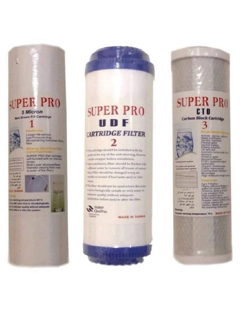 Super Pro 3-PieceSuper pro Cartridge Filter Set White 25cm - Image 2