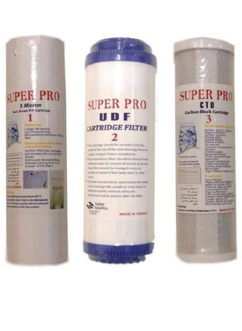 Super Pro 3-PieceSuper pro Cartridge Filter Set White 25cm - Image 1
