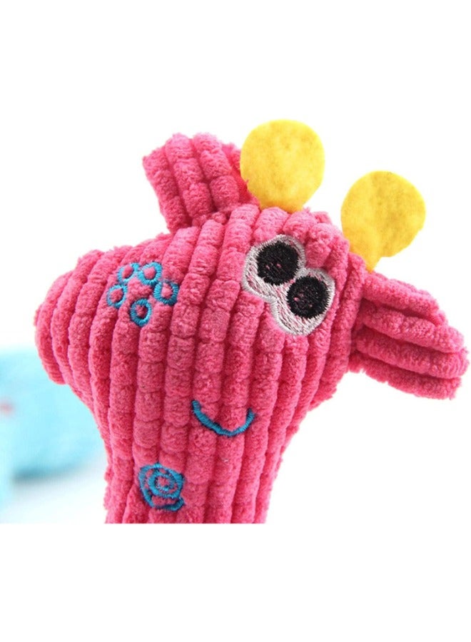 PETSARY Plush Interactive Playing Tug Toys for Pets | Rope Legs, Fluffy Plush Deer Shape | Molar Teeth Chewing Squeaky Sound Toy | Cute Animal Shape Toy for Pet Dogs Puppy (Pink)