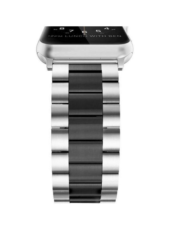 Replacement Band For Apple Watch Series 3/4/5 Silver/Black - Image 4