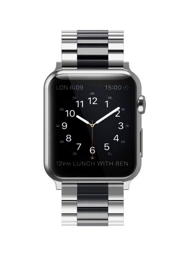 Replacement Band For Apple Watch Series 3/4/5 Silver/Black - Image 2