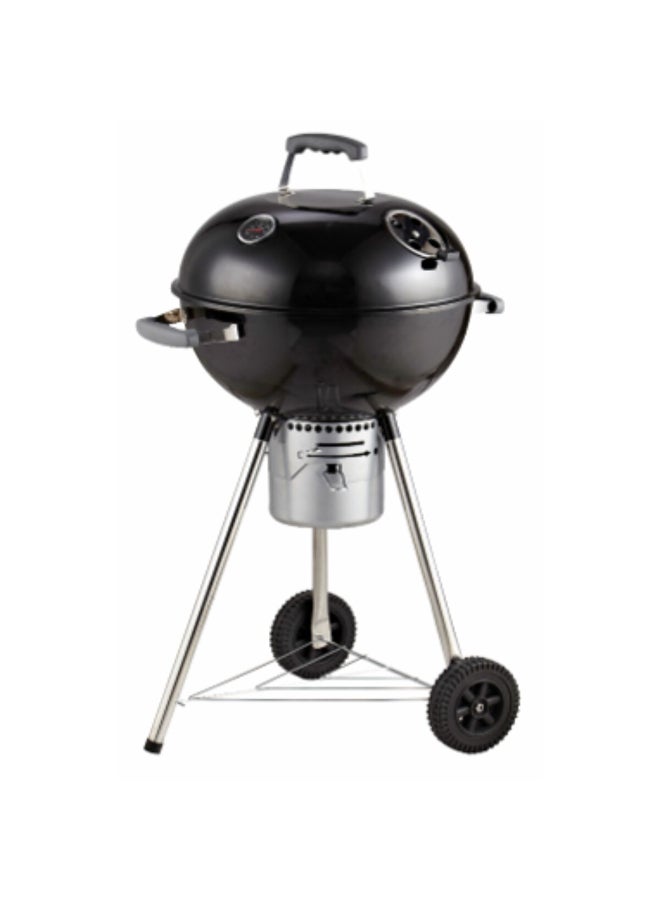 Deluxe Round Charcoal Grill with Wheels Black and Silver 18inch SRCG20011