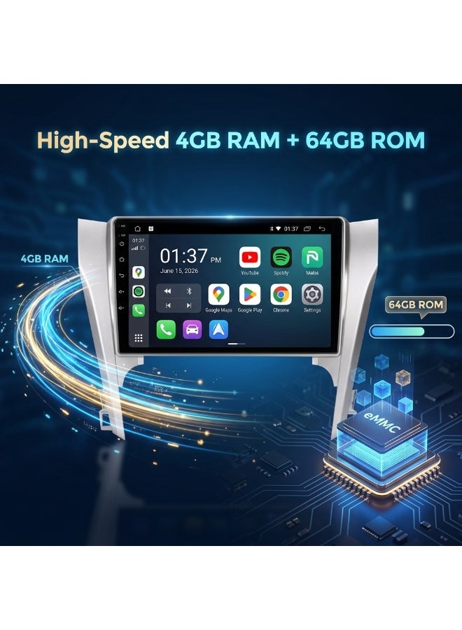 أندرويد سيارة GPS الملاحة نظام ستيريو تويوتا كامري 2015-2016 اللاسلكي كاربلاي أندرويد السيارات مشغل الوسائط المتعددة - Image 3