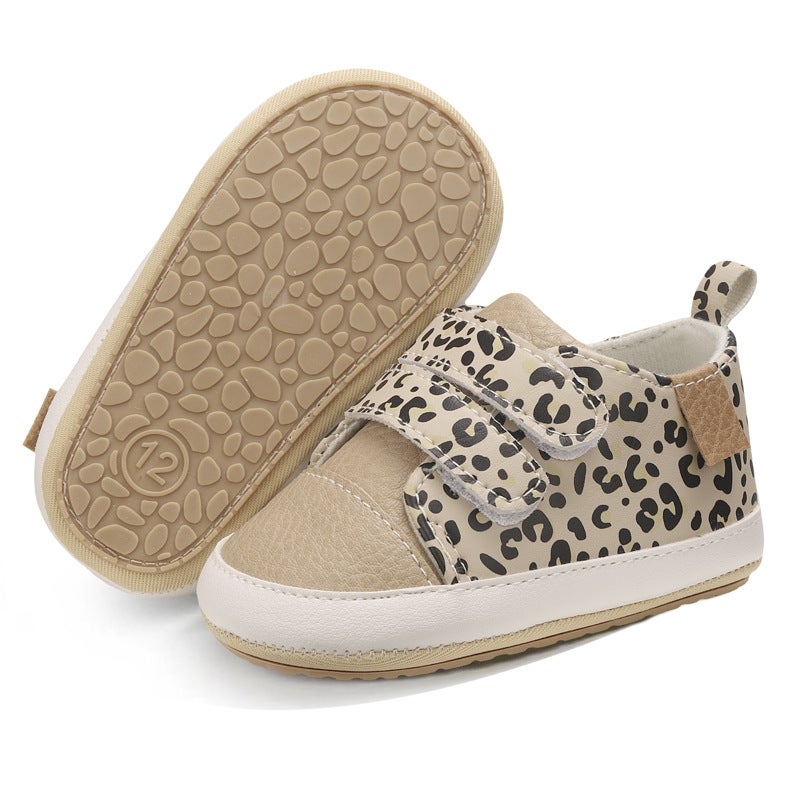 0-1 Year Old Baby Walking Shoes Pu Velcro Unisex Baby Sneakers Indoor And Outdoor Shoes Leather Shoes Soft Sole - Image 1