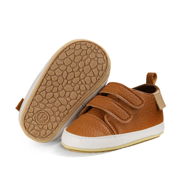 0-1 Year Old Baby Walking Shoes Pu Velcro Unisex Baby Sneakers Indoor And Outdoor Shoes Leather Shoes Soft Sole - Image 3