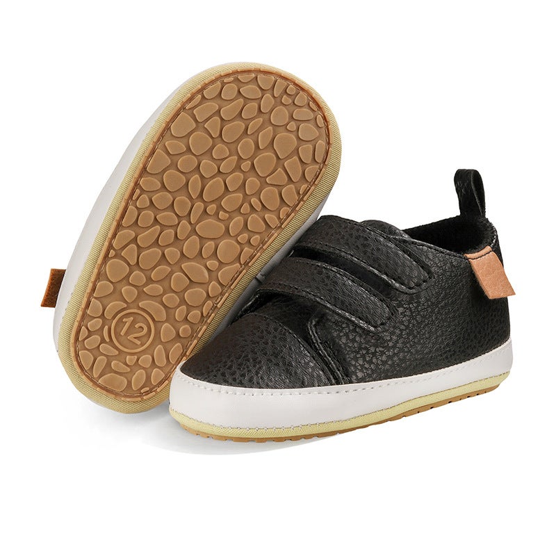 0-1 Year Old Baby Walking Shoes Pu Velcro Unisex Baby Sneakers Indoor And Outdoor Shoes Leather Shoes Soft Sole - Image 5
