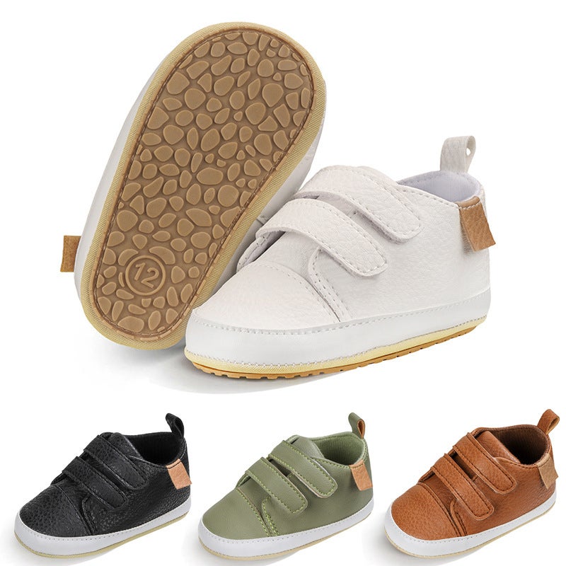 0-1 Year Old Baby Walking Shoes Pu Velcro Unisex Baby Sneakers Indoor And Outdoor Shoes Leather Shoes Soft Sole - Image 2