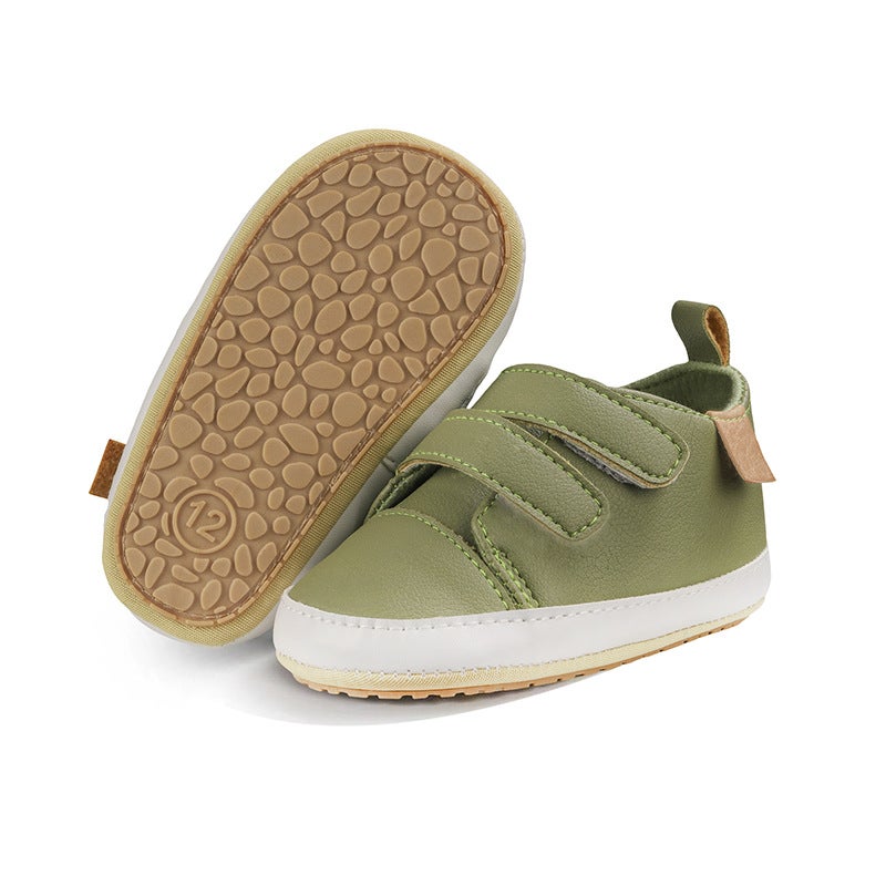 0-1 Year Old Baby Walking Shoes Pu Velcro Unisex Baby Sneakers Indoor And Outdoor Shoes Leather Shoes Soft Sole - Image 4