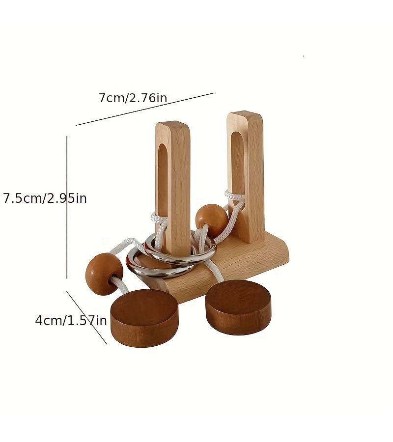 6 Pcs Classic Enhanced Edition Wooden IQ Puzzle Brain Training Unlocking Challenge Portable High Intelligence Logic Game For Adults Students Professionals - Image 3