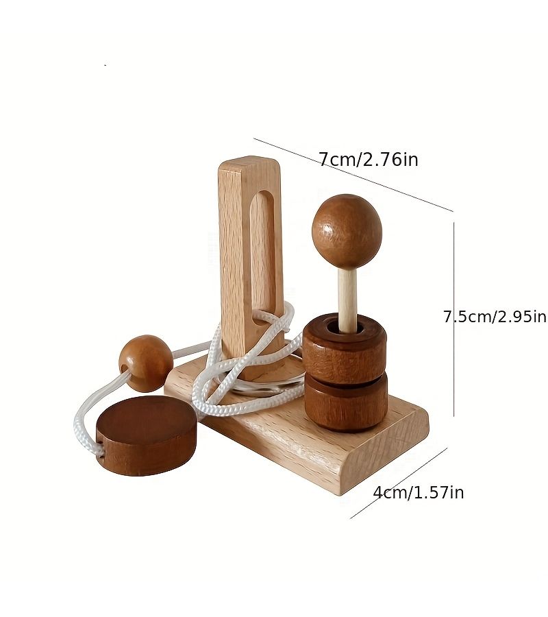 6 Pcs Classic Enhanced Edition Wooden IQ Puzzle Brain Training Unlocking Challenge Portable High Intelligence Logic Game For Adults Students Professionals - Image 1