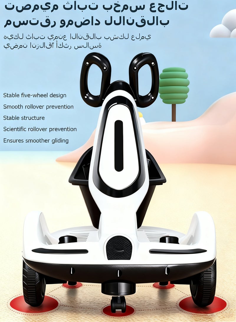 WEMART Kids Electric Scooter with Seat and Safety Belt, 4 Wheels Electric Ride On Toy for Kids, Parent Remote Control Car with Lights and Music, White, for Girls and Boys - Image 2