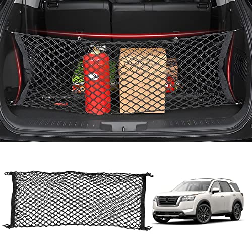 Karltys Envelope Style Cargo Net for Nissan Pathfinder 2022-2024 2025 2026, Highly Elastic Pathfinder Rear Trunk Cargo Net, Heavy Duty Nylon Mesh Storage Netting Organizer with Durable Hooks - Image 1