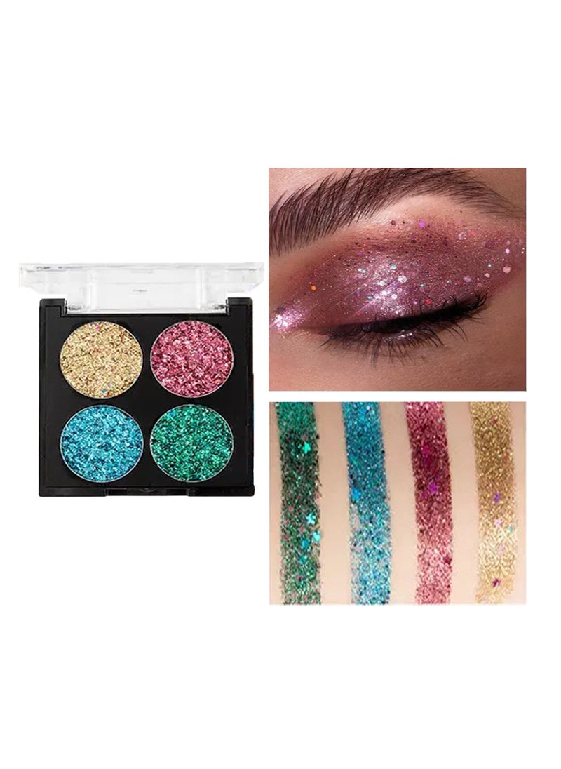 Handaiyan 4 Color Glitter Eye Shadow Palette  - Image 1