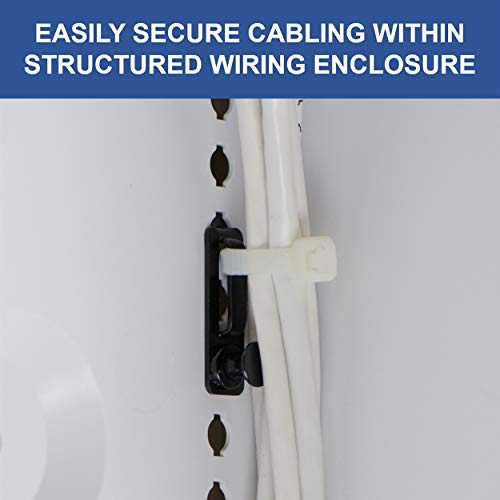 On-Q Legrand - OnQ Cable Management Clips, No Tools to Install Wall Cable Management, Cable Clips Withstand 20 LBS Pull Force, Black, AC103520, 20 Pack - Image 4