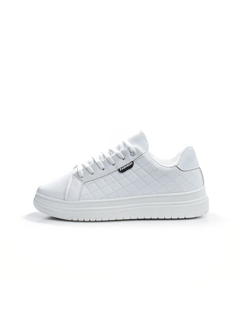 Side Embroidered Flat Sneaker Faux leather For Men