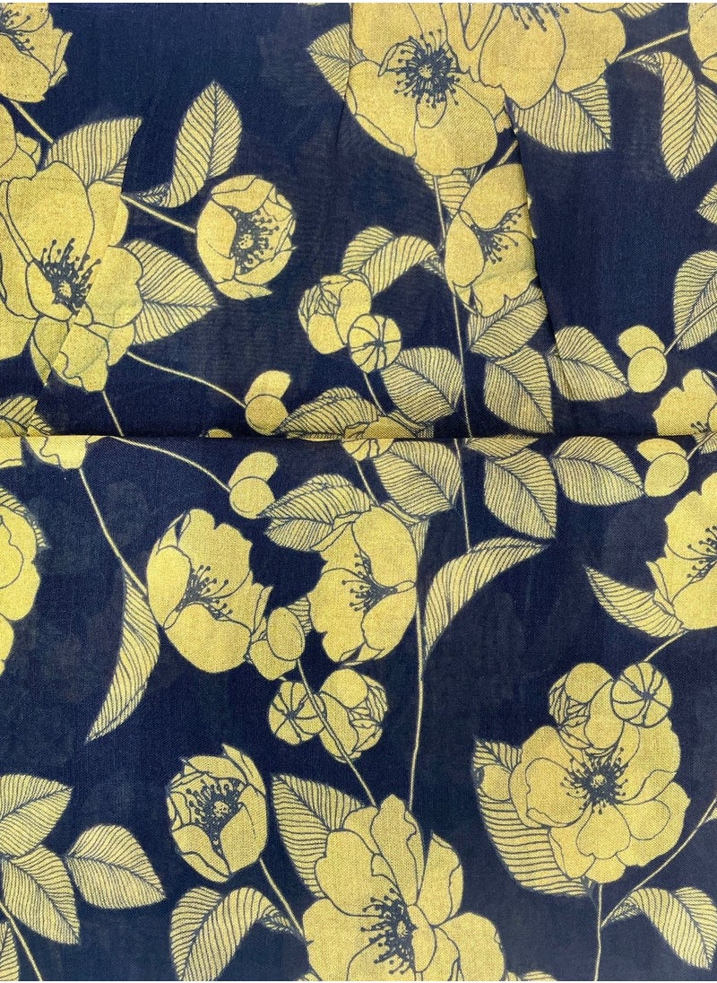 ANOHI TEXTILES - Fabric Double Knit Silky Feel 3 yard x 58 inches Yellow and Black Color - Image 1