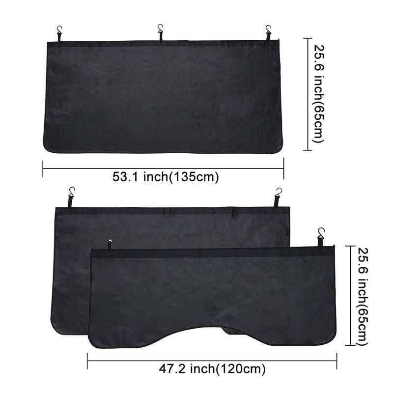 Generic JSCARLIFE Automotive Fender Cover, 3pcs Mechanic Magnetic Fender Covers Mat Pad Set with Hooks, PU Leather Car Fender Protector Mats for SUV or Light Trucks (L)  - Image 2