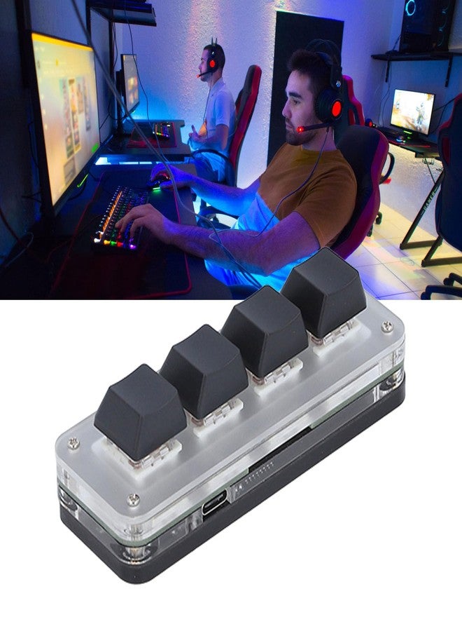 Walfront Mini Red Switch Macro Mechanical Keypad with RGB Light USB C Wired Programmable Customized 4 Key Gaming Keyboard Plug and Play Setup by Yourself - Image 3