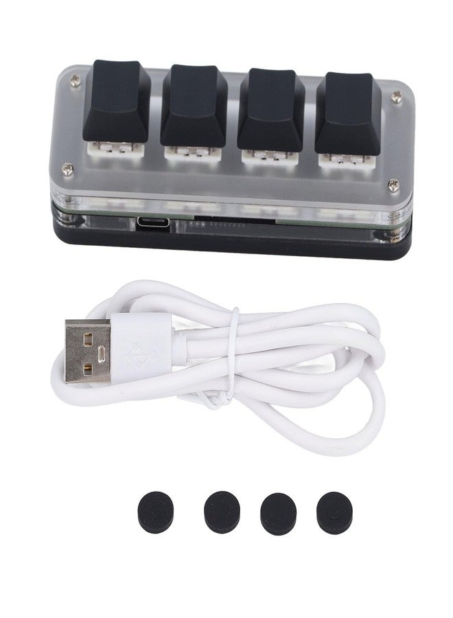 Walfront Mini Red Switch Macro Mechanical Keypad with RGB Light USB C Wired Programmable Customized 4 Key Gaming Keyboard Plug and Play Setup by Yourself - Image 2
