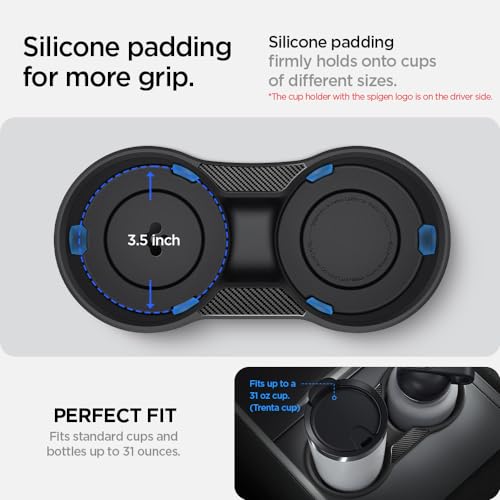 Spigen Cup Holder Insert Relaxed Grip for Tesla Model Y (2021-2024) & Model 3 (2021-2023) [Not Compatible with Model Y Juniper (2025/26) and Model 3 Highland (2024/25) - (Up to Trenta Cups) - Image 3