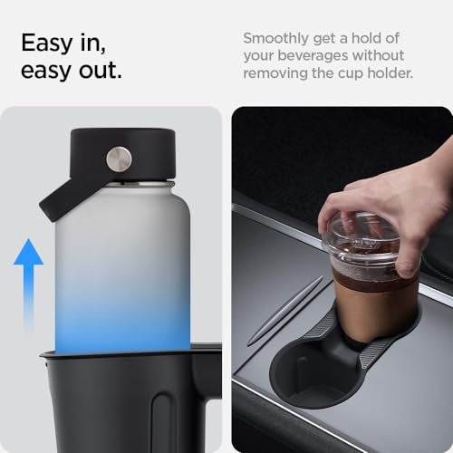 Spigen Cup Holder Insert Relaxed Grip for Tesla Model Y (2021-2024) & Model 3 (2021-2023) [Not Compatible with Model Y Juniper (2025/26) and Model 3 Highland (2024/25) - (Up to Trenta Cups) - Image 4