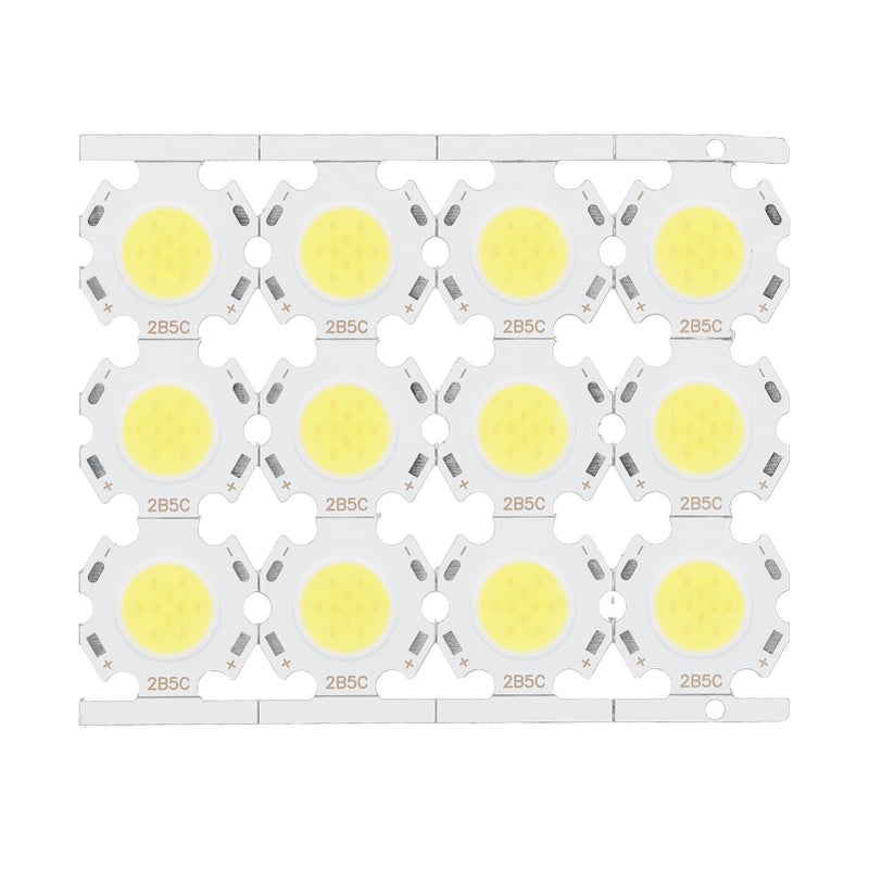 12 قطعة رقائق إصدارات ضوء LED COB 5 واط 15-17 فولت لتصاميم مصابيح البصيرة والمصابيح السقفية المخصصة - ضوء أبيض - Image 1