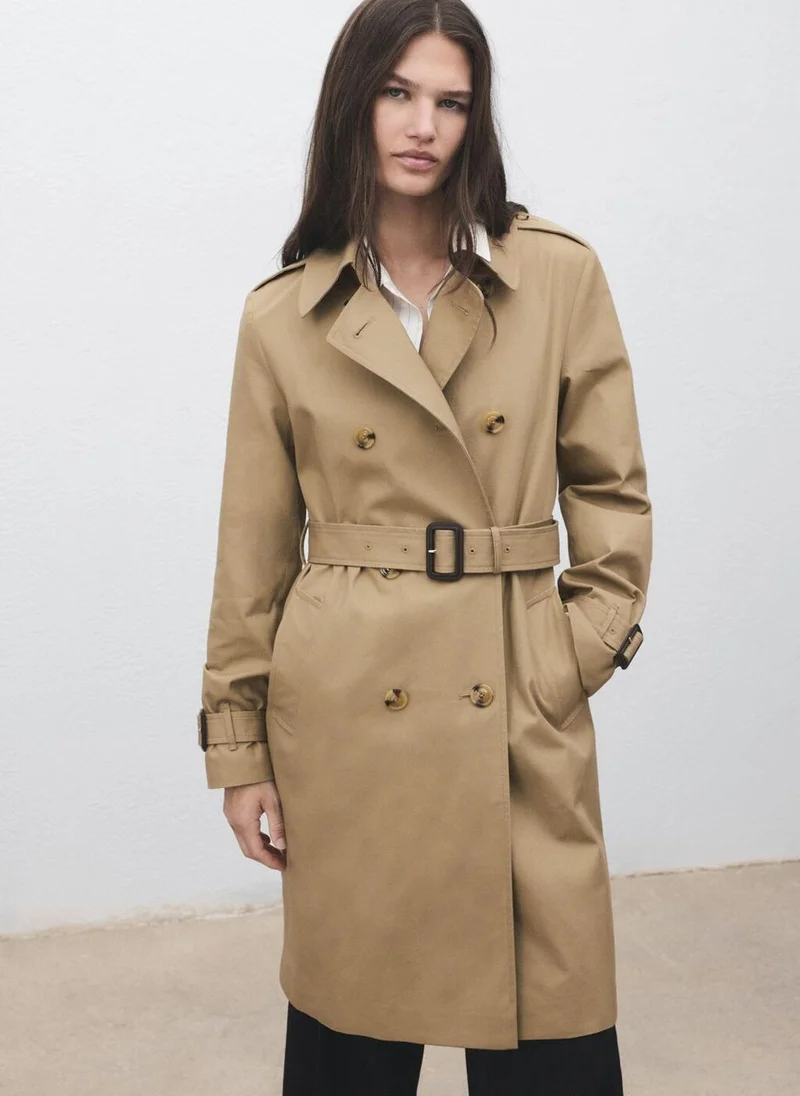 MANGO Classic trench coat with belt