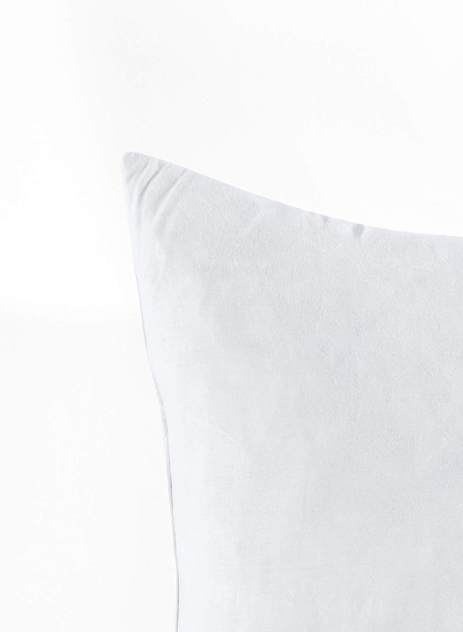Lush Decor Feather Down in Cotton Cover Decor Pillow Insert, 14" x 21", White - Image 2