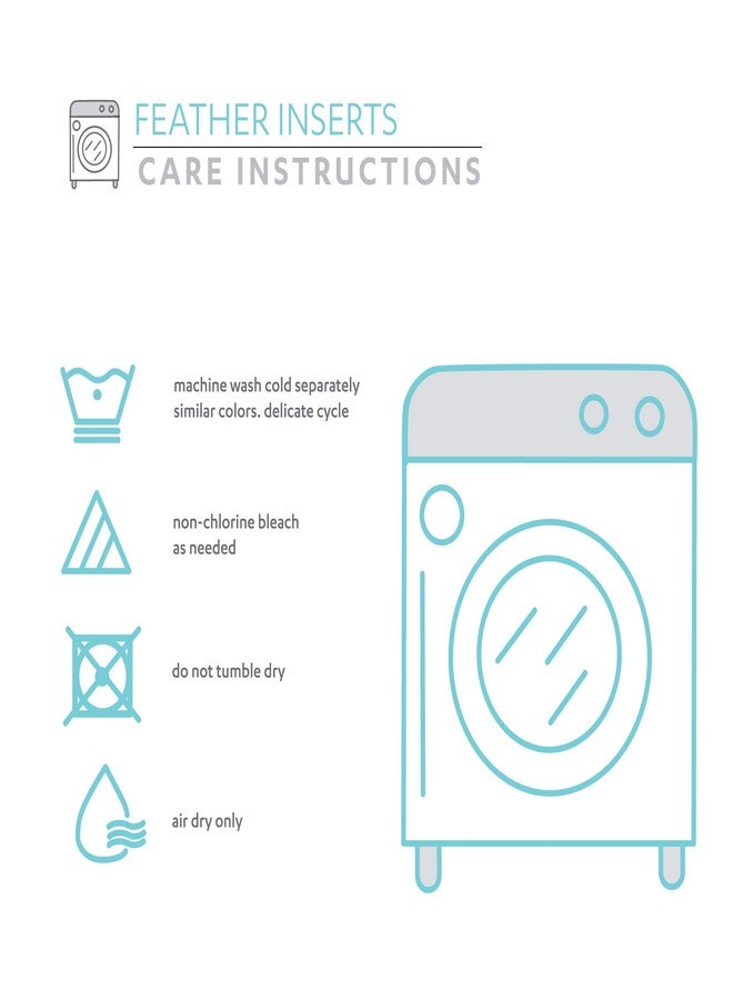 Lush Decor Feather Down in Cotton Cover Decor Pillow Insert, 14" x 21", White - Image 3