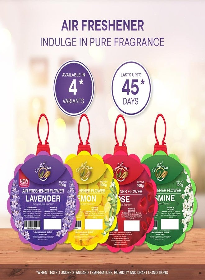 SOULFRESH Air freshener Flower Jasmine, Rose, Citrus, Lavender Block 100gm each - 8 Flower a bathroom essentials and toilet Air freshner, last upto 30 days - Image 2