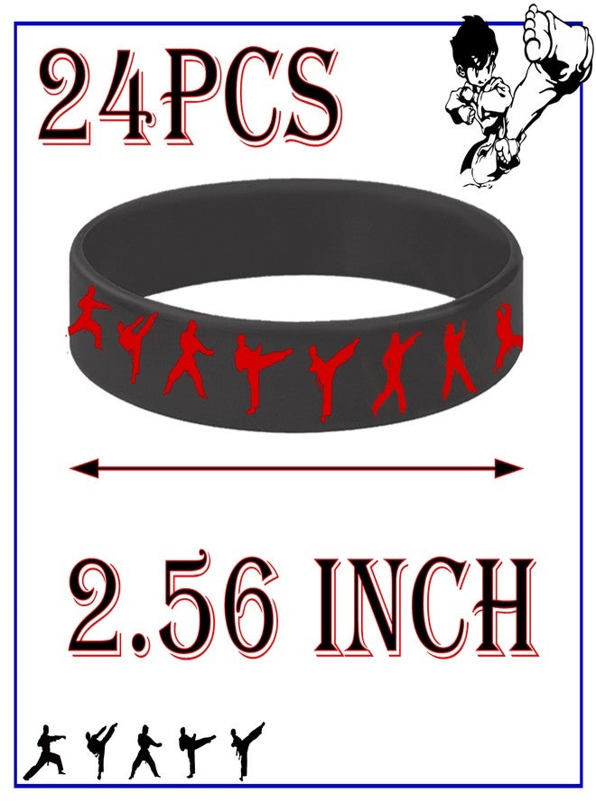 CupaPlay 48 Taekwondo Karate Rubber Bracelets Kung Fu Wrestling Theme Party Supplies Decorations Birthday Baby Shower Silicone Wristbands Party Favors - Image 2