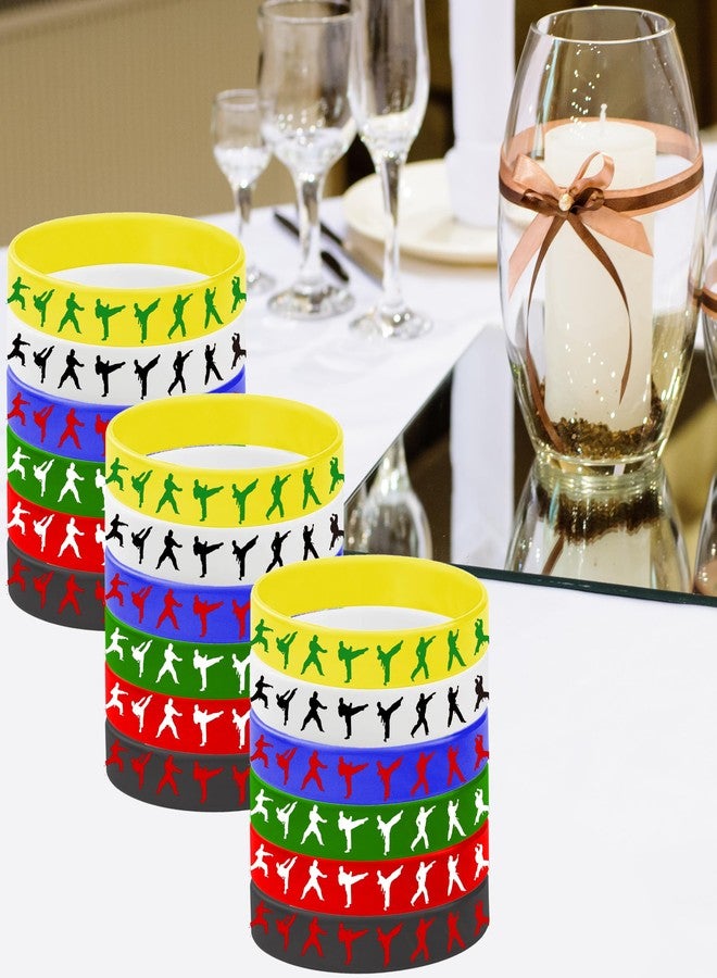 CupaPlay 48 Taekwondo Karate Rubber Bracelets Kung Fu Wrestling Theme Party Supplies Decorations Birthday Baby Shower Silicone Wristbands Party Favors - Image 3