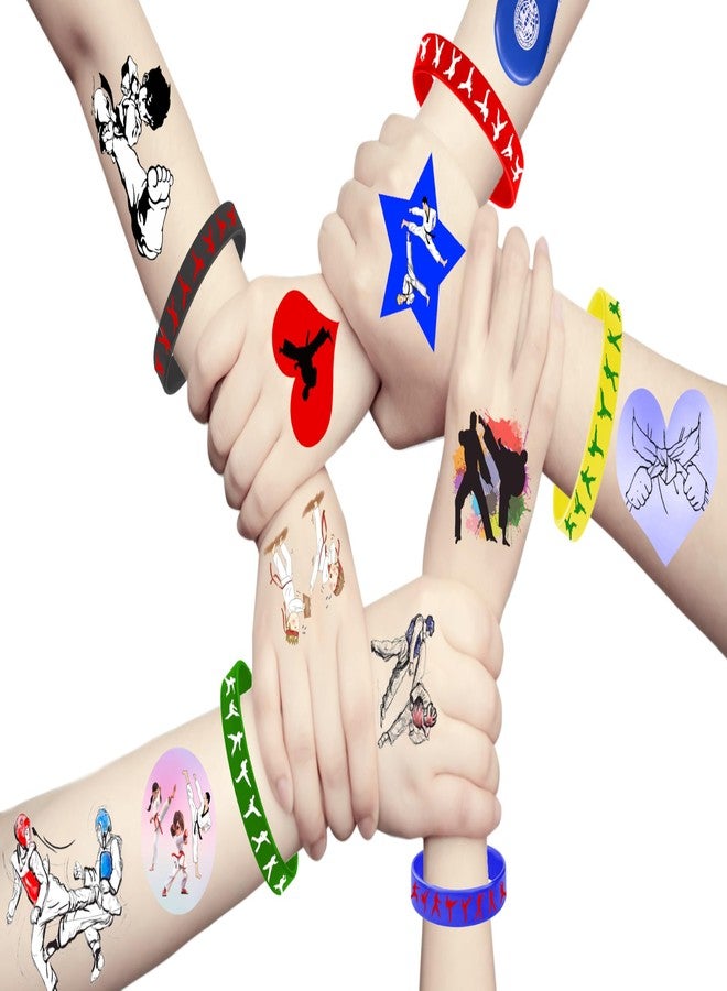 CupaPlay 48 Taekwondo Karate Rubber Bracelets Kung Fu Wrestling Theme Party Supplies Decorations Birthday Baby Shower Silicone Wristbands Party Favors - Image 4