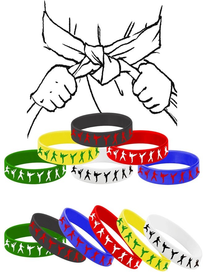 CupaPlay 48 Taekwondo Karate Rubber Bracelets Kung Fu Wrestling Theme Party Supplies Decorations Birthday Baby Shower Silicone Wristbands Party Favors - Image 5