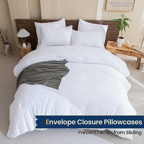 Paxrac White Comforter Twin/Twin XL Size, 2 Pieces Extra Long Comforter Set for Dorm, Lightweight Solid Bedding Set, All Seasons Soft Breathable Twin Comforter Set (68x90In Comforter & 1 Pillowcase) - Image 5