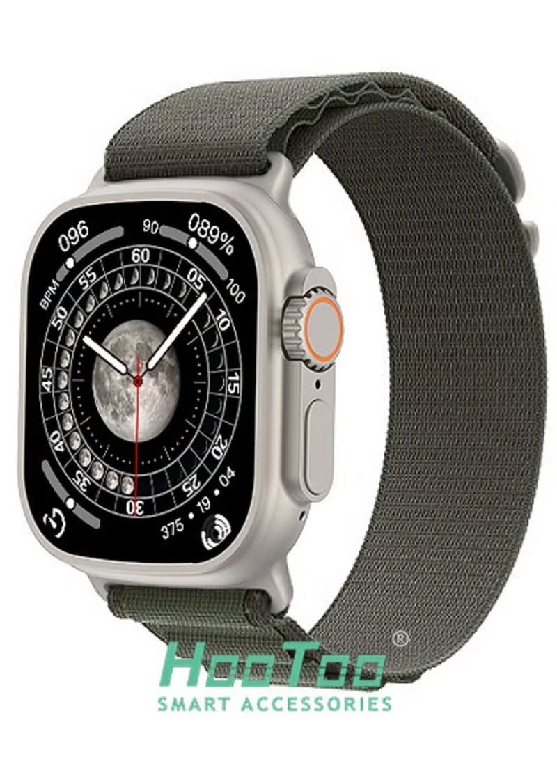 HooToo The best offer smartwatch Ultra GPS and 49mm aluminum Case With Ocean Band Midnight + with Bluetooth Wireless Headphone HT AIRBUDS 13 In-Ear Headset  - Image 2
