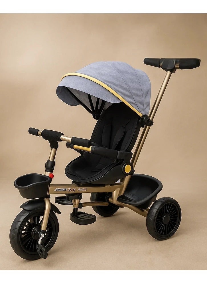 Luxury Multi-functional Kids' Tricycle and Stroller - Elegance, Safety, and Fun for Every Outing  - Image 4