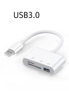 Apple Lightning SD Card Reader, Portable OTG Data Sync Converter Compatible SD/TF Card, USB 3.0 Apple Lightning Reader Adapter Support Dual Read and Write