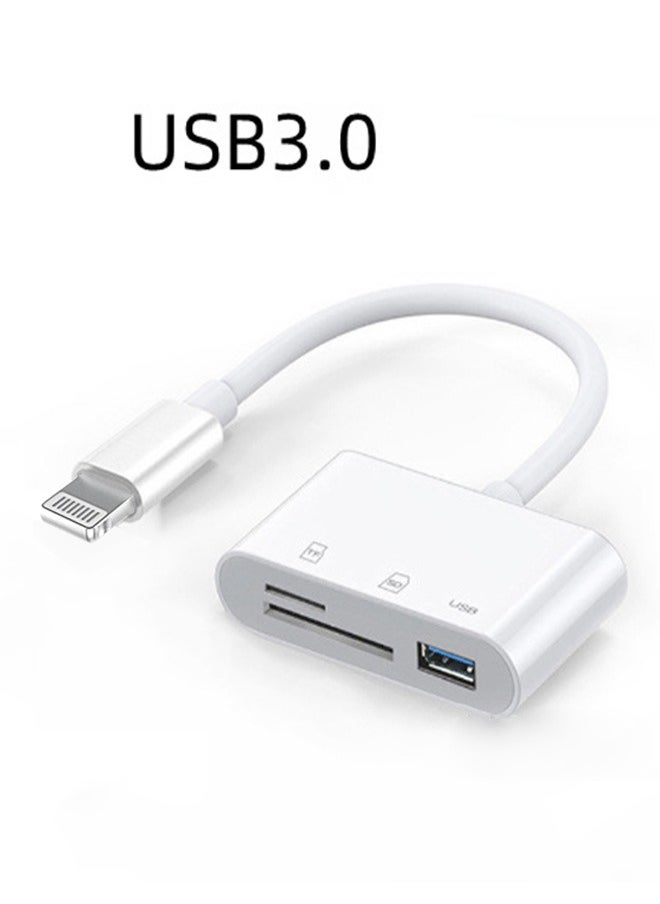 Ant - Apple Lightning SD Card Reader, Portable OTG Data Sync Converter Compatible SD/TF Card, USB 3.0 Apple Lightning Reader Adapter Support Dual Read and Write - Image 1