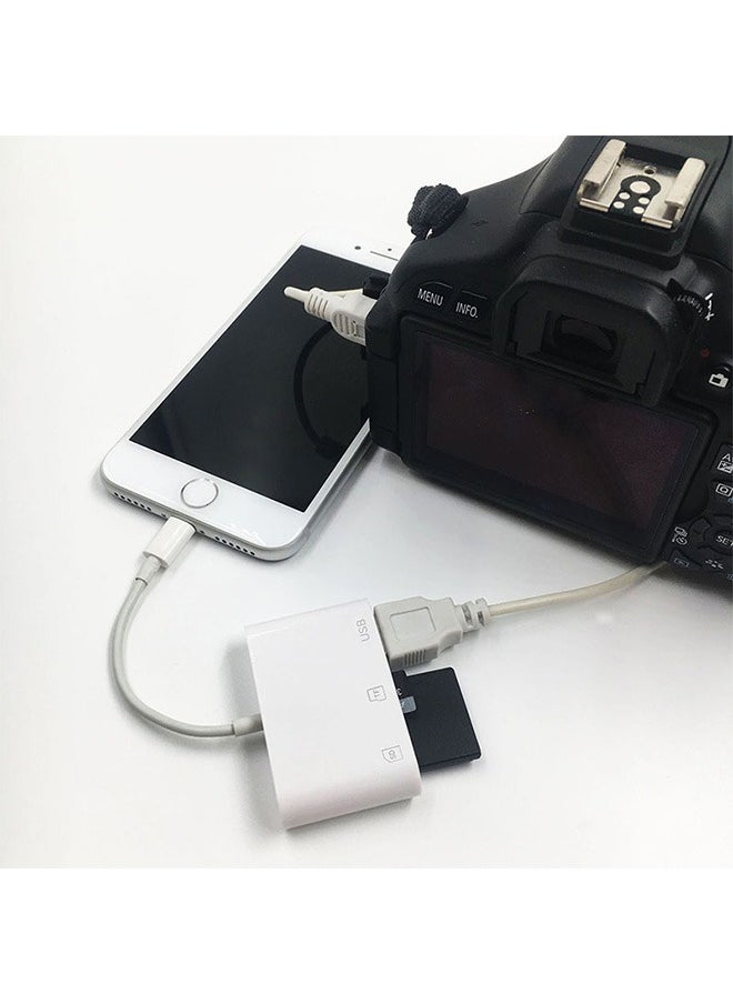 Ant - Apple Lightning SD Card Reader, Portable OTG Data Sync Converter Compatible SD/TF Card, USB 3.0 Apple Lightning Reader Adapter Support Dual Read and Write - Image 1