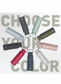 BEOLA 950ml Water Bottle 18/8 Stainless Steel 304 Double Wall Insulated Thermos Bottle with Straw Lid and wide mouth, 2 lids included, Hot Cold Liquids Sports Bottle, 32oz (Forest Green)  - Image 5